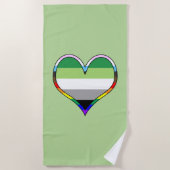 Aro Pride Heart Beach Handtuch (Vorderseite)
