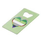 Aro Pride Heart Credit Card Flaschenöffner (Vorderseite Schrägansicht)