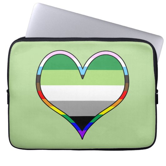 Aro Pride Heart Laptop Sleeve (Vorderseite)