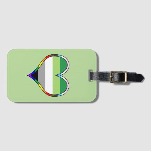 Aro Pride Heart Luggage Tag Gepäckanhänger (Vorderseite (Horizontal))