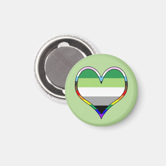 Aro Pride Heart Magnet (Vorderseite/Rückseite)