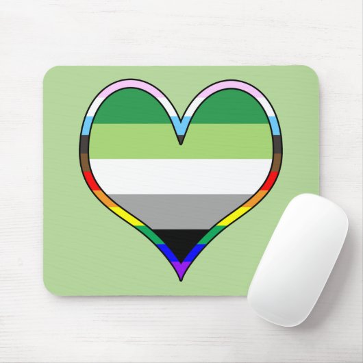 Aro Pride Heart Mousepad (Mit Mouse)