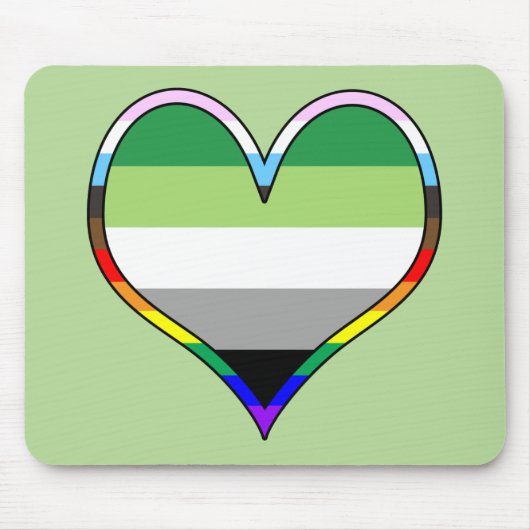 Aro Pride Heart Mousepad (Vorne)