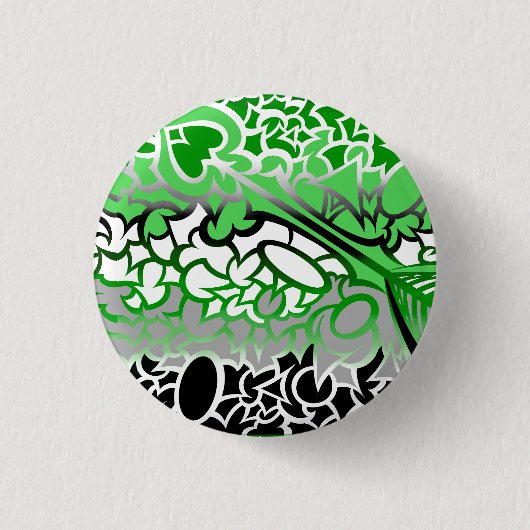 Aro Pride Kritzeleien Button (Vorderseite)