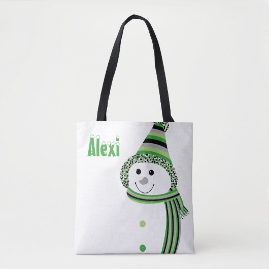 Aro Pride Snowman Snowperson Green Grau Black Tasche (Vorderseite)