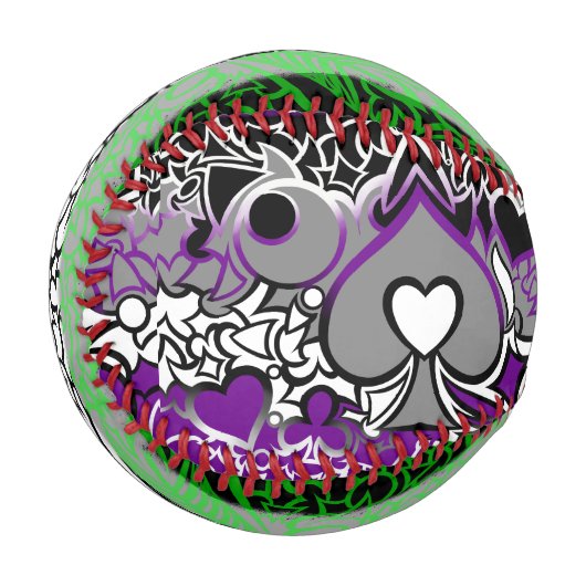 Aro und Ace Pride Squiggles Baseball (Vorderseite Links)