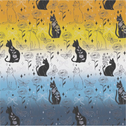 AroAce Agender Pride Black Cat - Mystische Hexerei Aufkleber (Vorderseite)