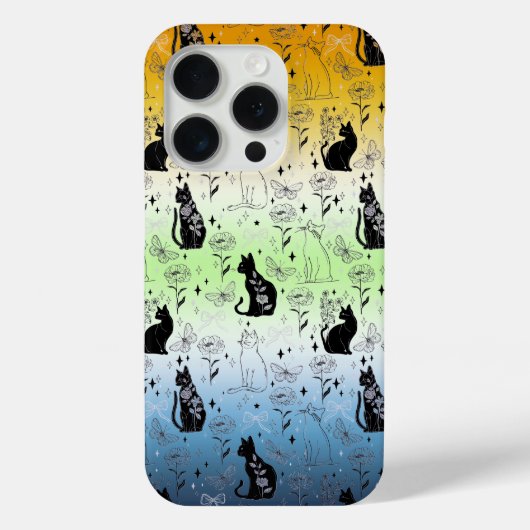 AroAce Agender Pride Black Cat - Mystische Hexerei Case-Mate iPhone Hülle (Rückseite)