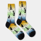 AroAce Agender Pride Black Cat - Mystische Hexerei Socken (Rechts)