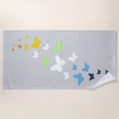 AroAce Agender Pride Butterfly Trail Strandtuch (Vorderseite)