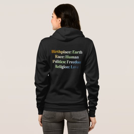 AroAce Agender Pride - Geburtsort: Erde... Hoodie (Schwarz voll)