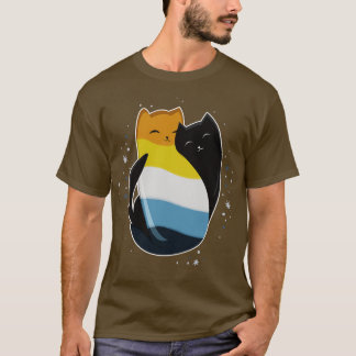 Aroace Cat LGBT Asexual Aromantic Prilag Flag 1 T-Shirt