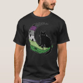 Aroace Cat Moon LGBT Gay Asexual Aromantic Pride F T-Shirt (Vorderseite)