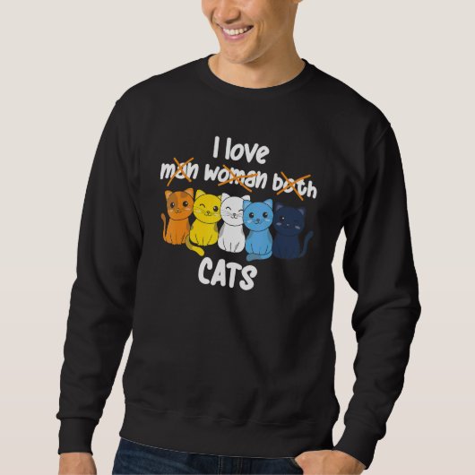 Aroace Flag Pride LGBTQ Cats cute Aroace Cat Sweatshirt (Vorderseite)