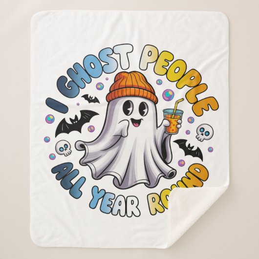 AroAce Funny Halloween - I Ghost People Sherpadecke (Vorderseite)