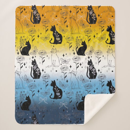 AroAce Pride Black Cat - Mystische Hexerei Sherpadecke (Vorderseite)
