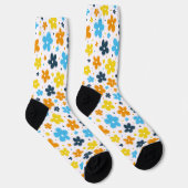 AroAce Pride Blume Doodle Orange Yellow Blue Socken (Rechts)