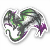 AroAce Pride Dragon Aufkleber (Vorderseite)