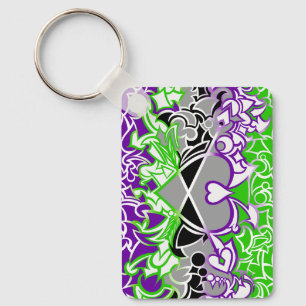 Aroace Radioactive Pride Flag Squiggles Schlüsselanhänger