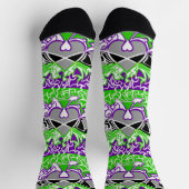 Aroace Radioaktive Pride-Flagge Schlängellinien Socken (Oben)