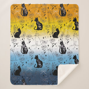 AroAce Stolz Schwarze Katze - Mystische Hexerei Sherpadecke