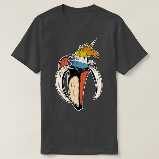 Aroace Unicorn Banana LGBT Asexual Aromantic Prix T-Shirt (Design vorne)