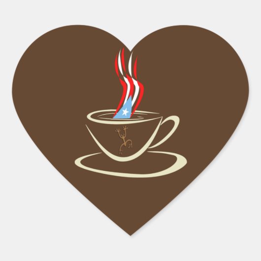 Aroma a Puerto Rico Tasse Coqui Herz-Aufkleber (Vorderseite)