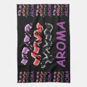 Aroma schwarz mit rot und lila geschirrtuch (Vertikal)