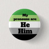 Aromantic/Aro He/Sim Pronouns Button (Vorderseite)