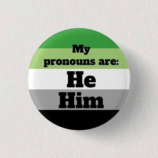 Aromantic/Aro He/Sim Pronouns Button (Vorderseite)