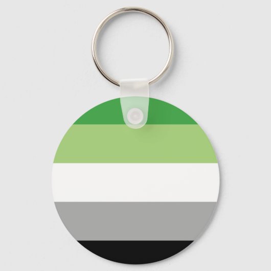 Aromantic Flag Button Schlüsselanhänger (Vorderseite)