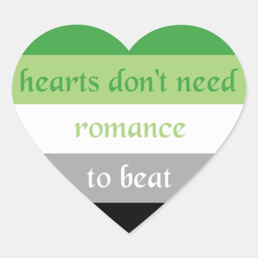 Aromantic Heart Sticker (Vorderseite)