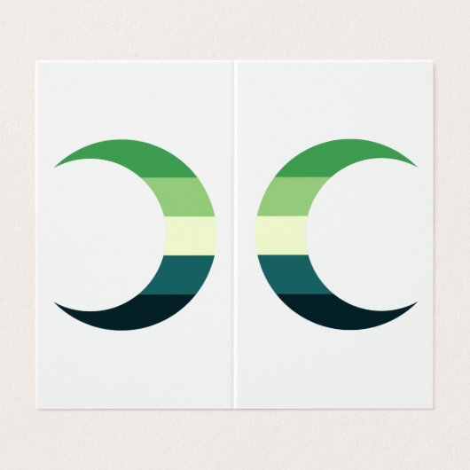  Aromantic Pride Crescent Moons Greeting Card Visitenkarten (Außenseite Aufgefaltet)