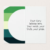 Aromantic Pride Crescent Moons Greeting Card Visitenkarten (Innenseite Aufgefaltet)