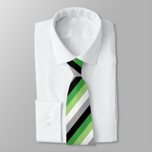 Aromantic Pride Flag Krawatte (Gebunden)