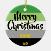 Aromantic Pride LGBT Personalisierte Weihnachten Keramik Ornament (Vorne)