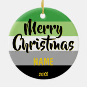 Aromantic Pride LGBT Personalisierte Weihnachten Keramik Ornament (Hinten)