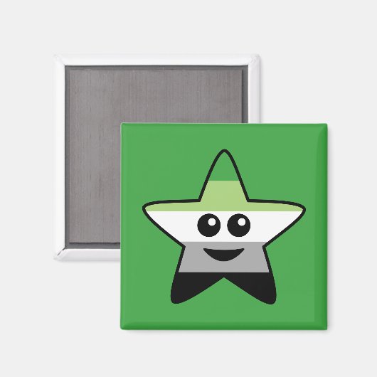 Aromantic Star Square Magnet (Vorderseite/Rückseite)