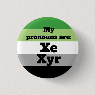 Aromantisch/Aro Xe/Xyr Pronouns Button