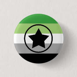 Aromantische/Aro-Pride-Flagge mit einem Star in Ci Button
