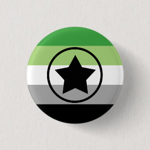 Aromantische/Aro-Pride-Flagge mit einem Star in Ci Button