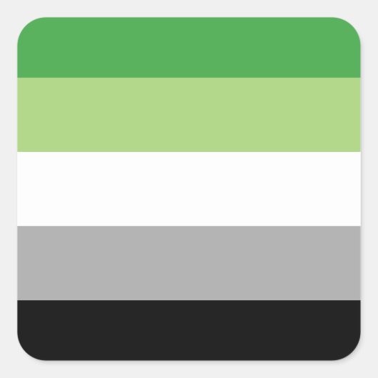 Aromantische/Aro-Stolperflagge Quadratischer Aufkleber (Vorderseite)