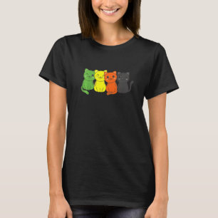 Aromantische Fahne Pile Pride Lgbtq Katzen Niedlic T-Shirt