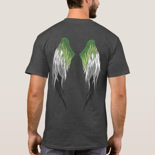 Aromantische Flagge - Engel Wings T-Shirt (Rückseite)