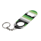 Aromantische Flagge Mini Flaschenöffner (Vorderseite Schrägansicht)