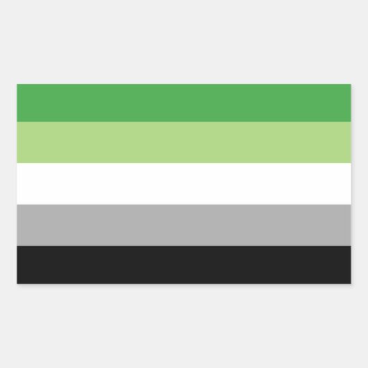 Aromantische Flagge Rechteckiger Aufkleber (Vorderseite)