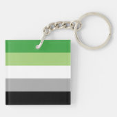 Aromantische Flagge Schlüsselanhänger (Rückseite)