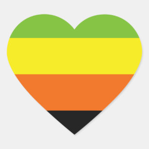 Aromantische Pride-Flagge Herz-Aufkleber