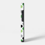 Aromantische Pride-Flaggenfarben Polka-Punkte iPhone Hülle (Linke Seite)