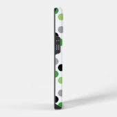 Aromantische Pride-Flaggenfarben Polka-Punkte iPhone Hülle (Rechte Seite)